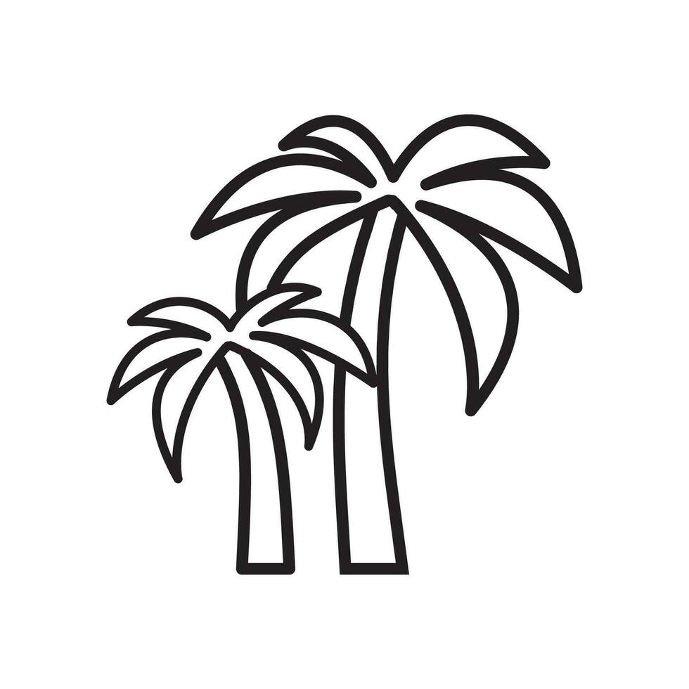 palm tree icon vector design illustration  tropical tree symbol