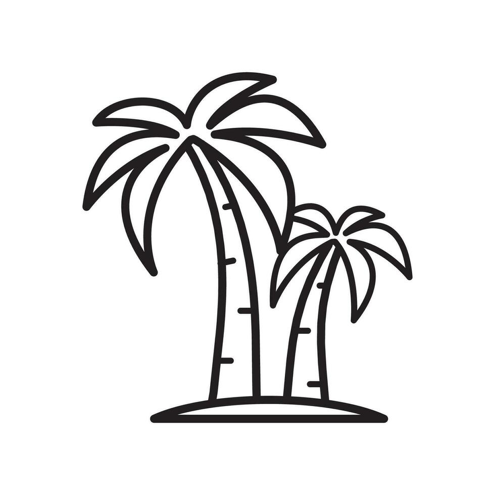 palma árbol icono vector diseño ilustración tropical árbol símbolo