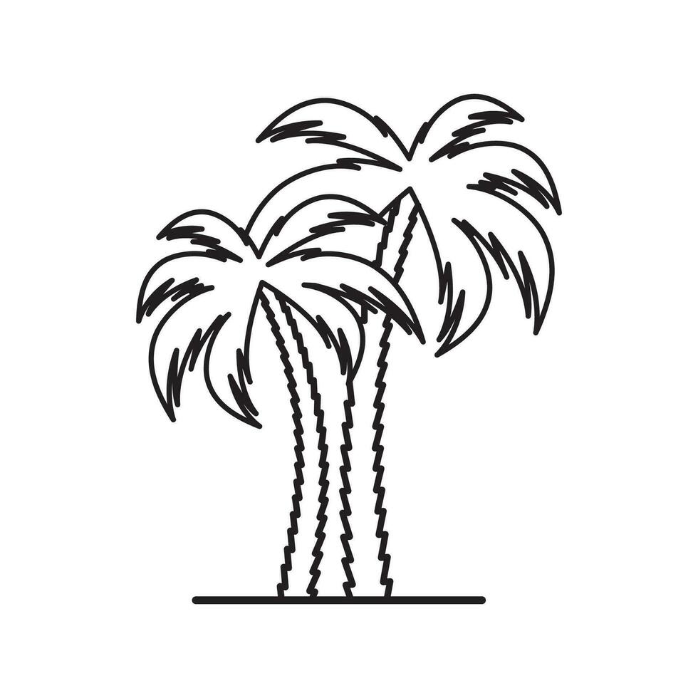 palma árbol icono vector diseño ilustración tropical árbol símbolo