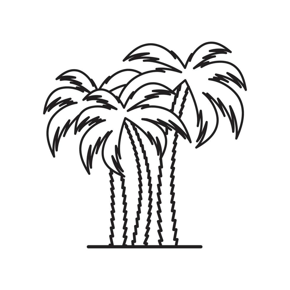 palma árbol icono vector diseño ilustración tropical árbol símbolo