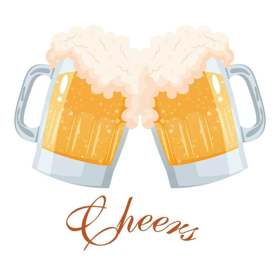 Beer Party flat style icon for poster, banner, logo, printing. Mug of beer icon for greeting card for Fathers day, St.Patricks day, octoberfest, birthday or beer party celebration vector