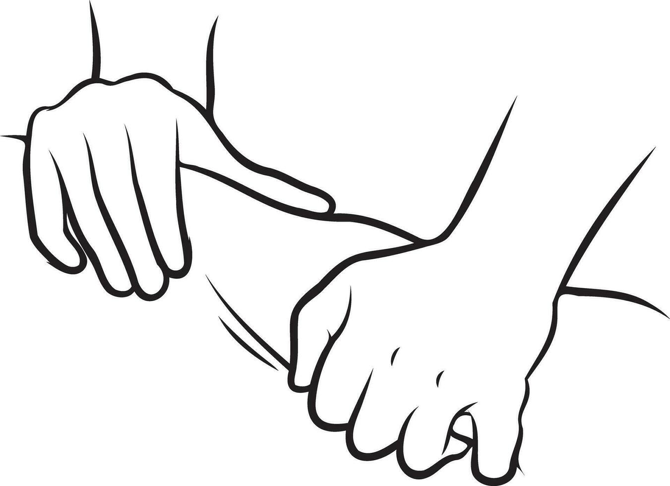 Massage Techniques Line Drawing. vector