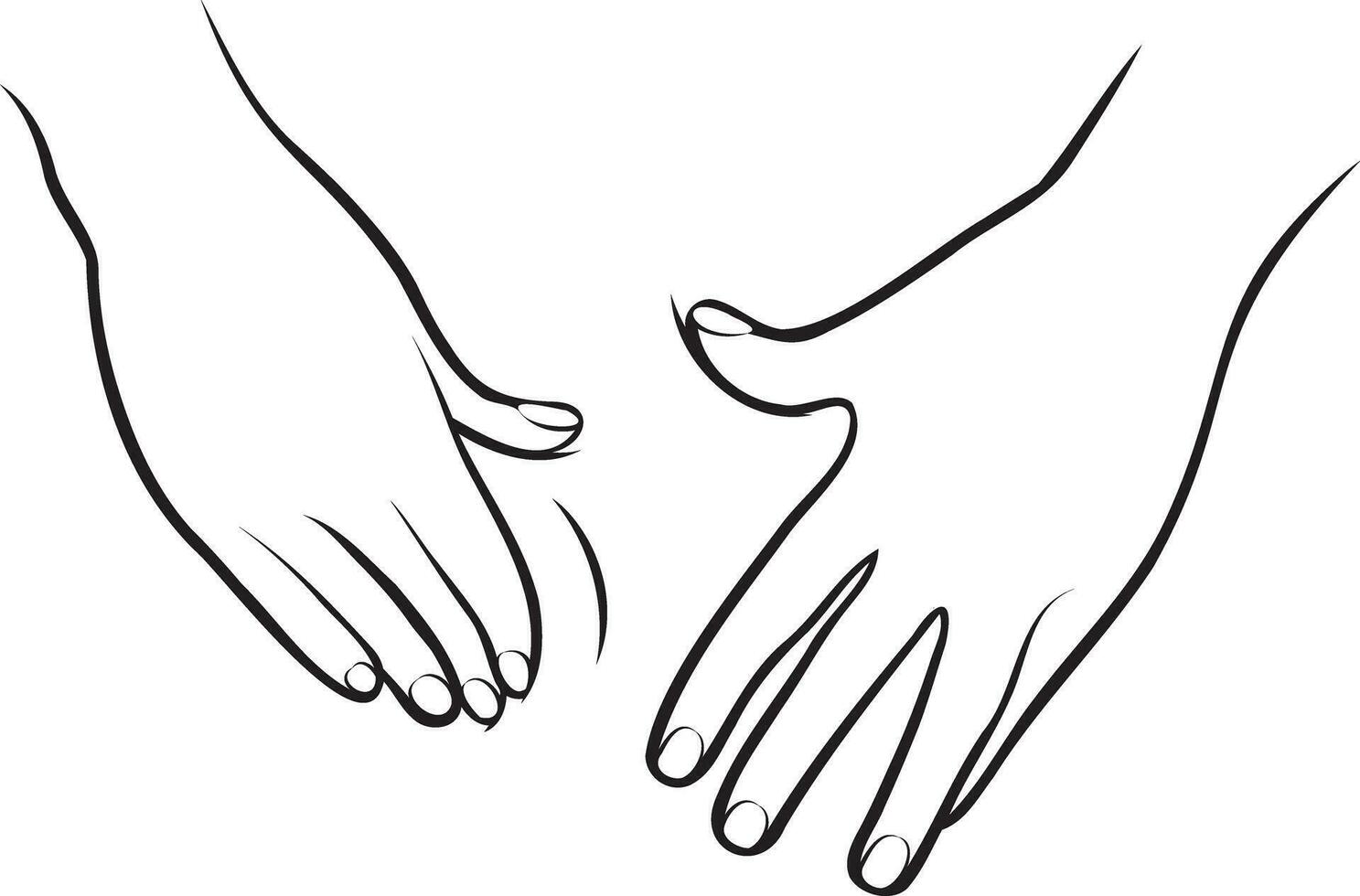 Massage Techniques Line Drawing. vector