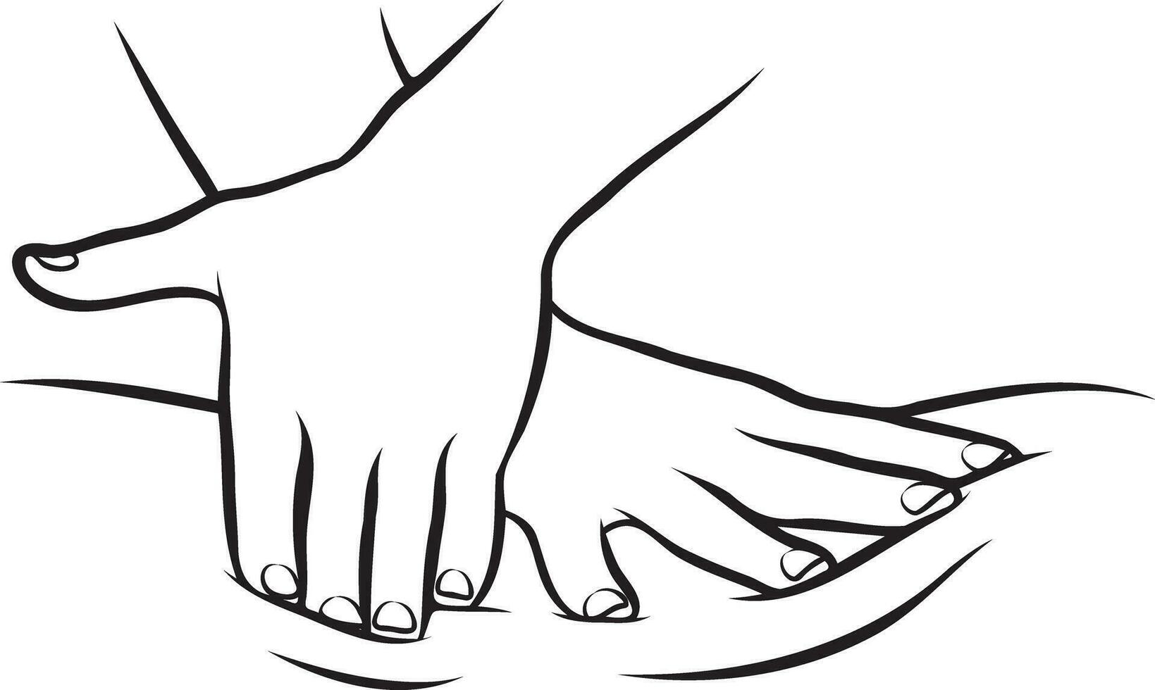 Massage Techniques Line Drawing. vector