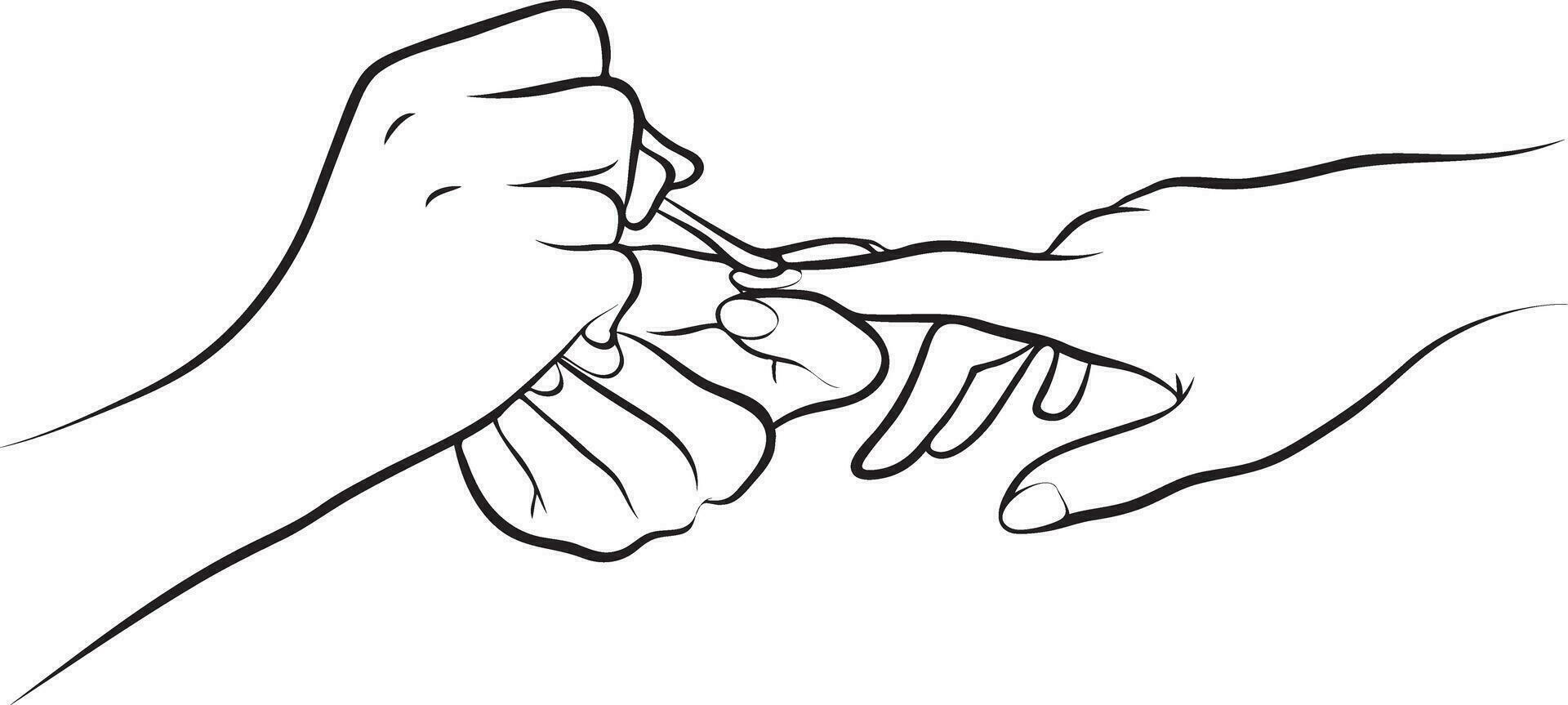 Nail Salon Line Drawing. vector