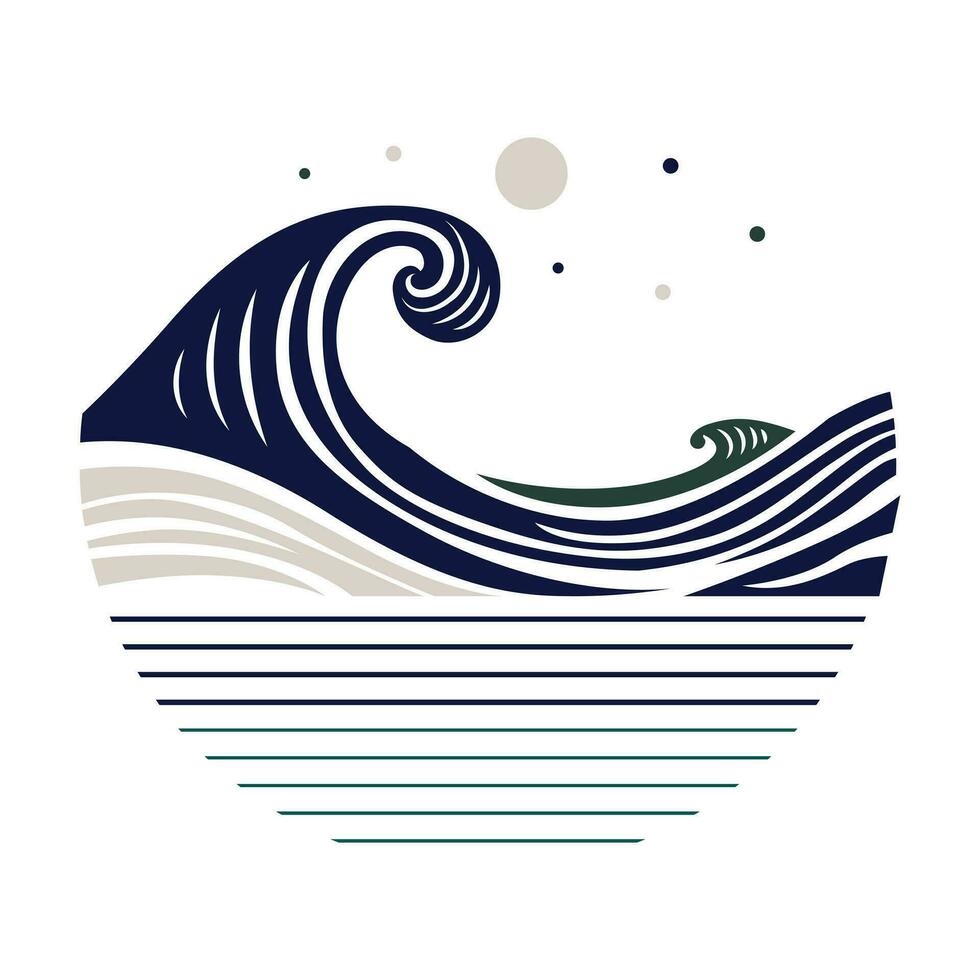 Abstract wave vector icon design. Nature logo template.