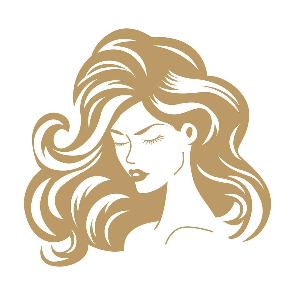 mujer retrato vector icono diseño. logo para belleza industria.