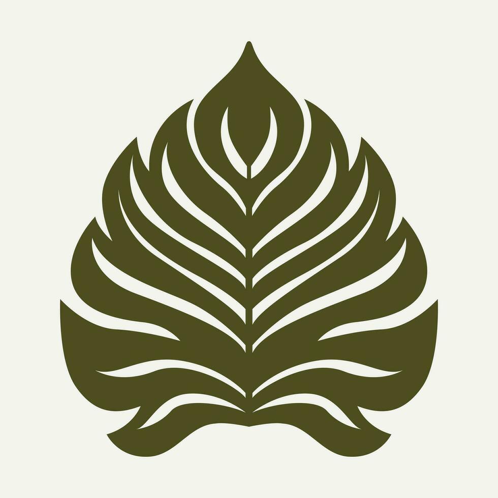 Monstera leaf vector icon design. Tropical abstract logo design.