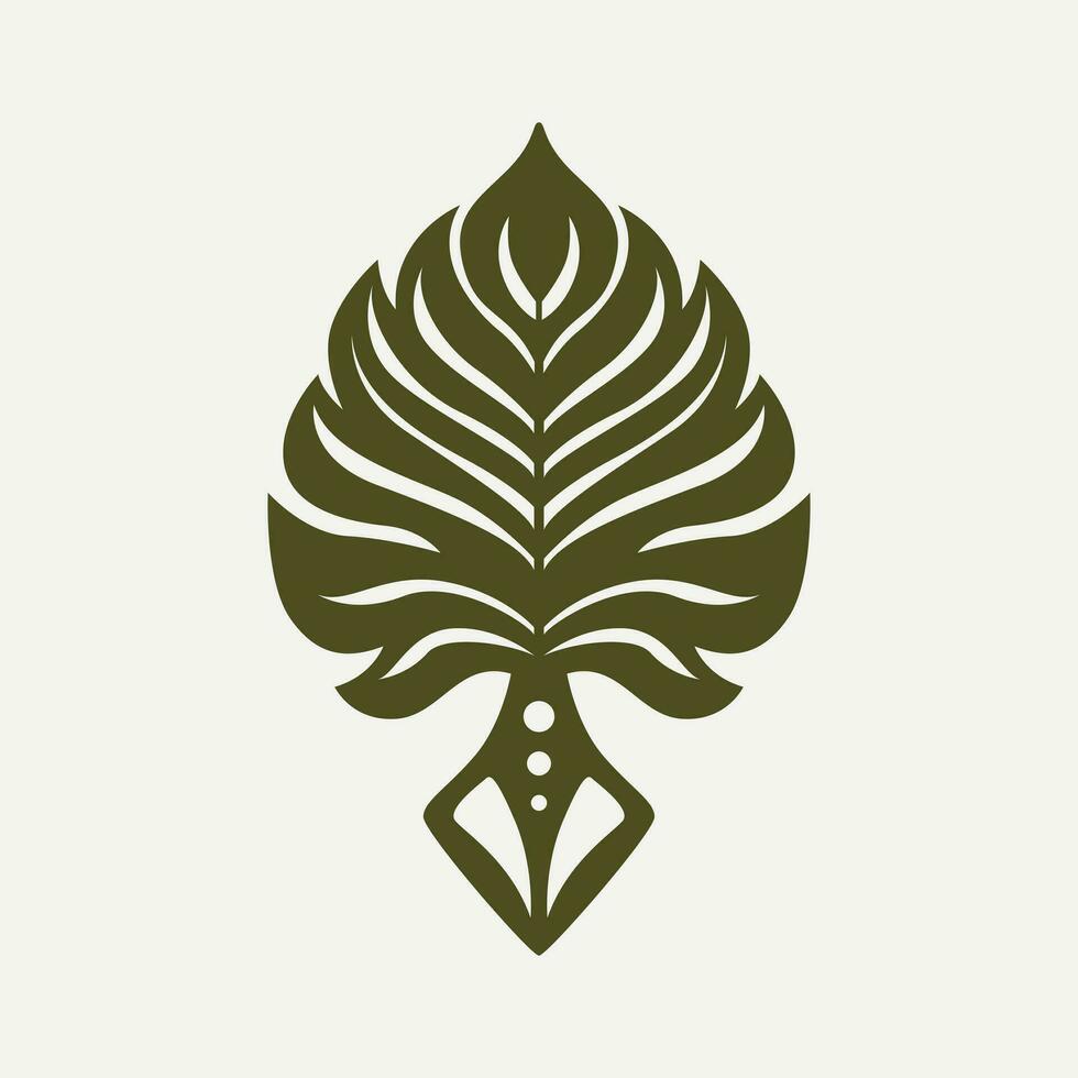 Monstera leaf vector icon design. Tropical abstract logo design.