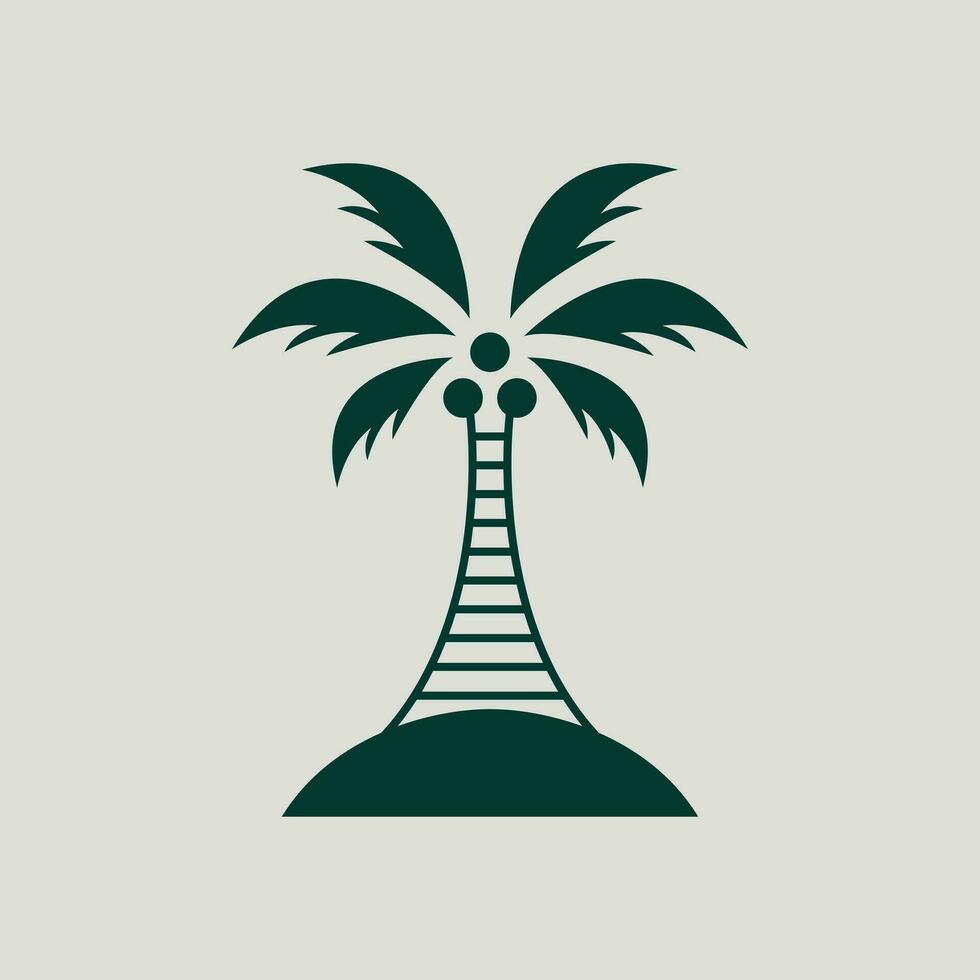 Bohemian palm tree vector icon design. Tropical vector logo design. Minimalistic geometric style.