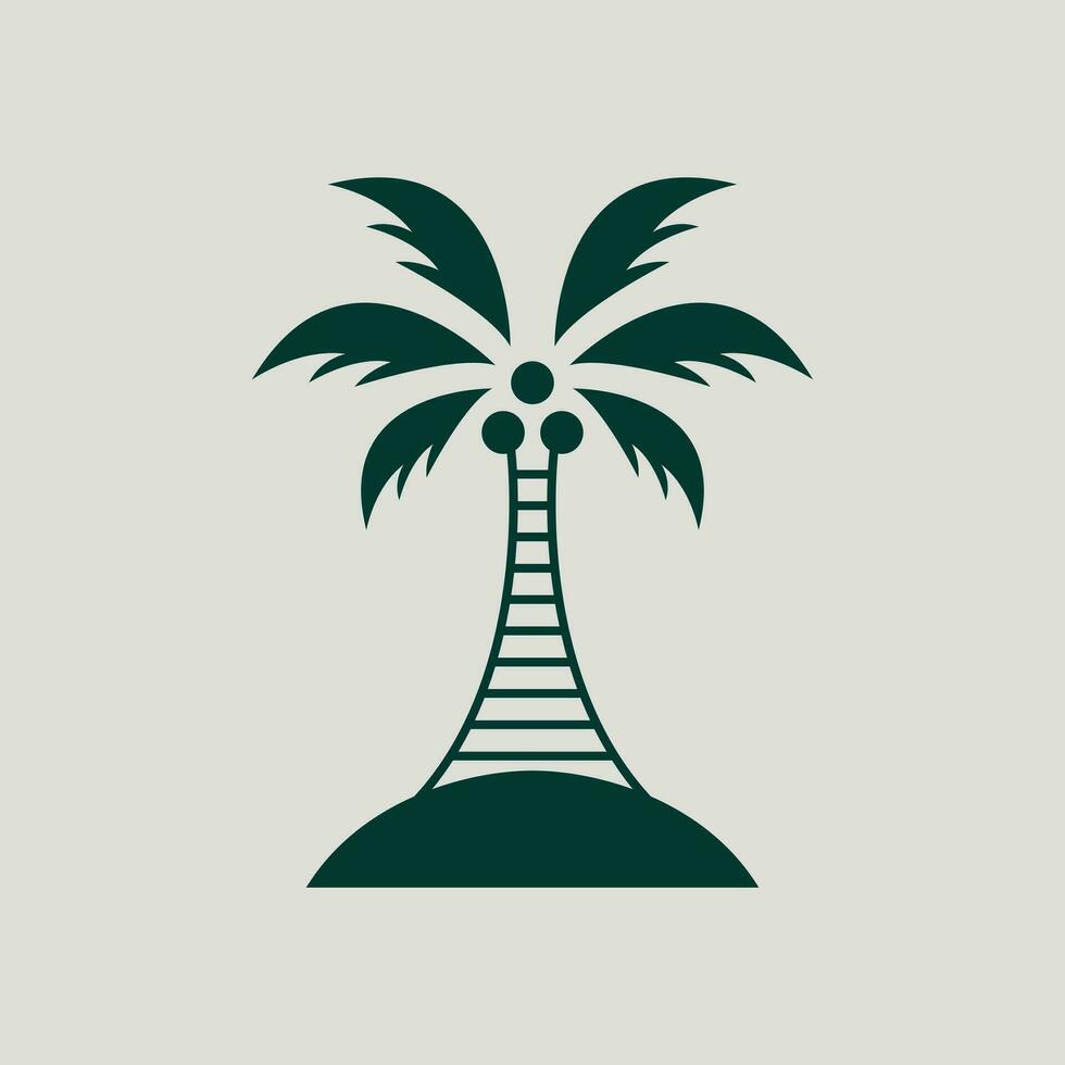 Bohemian palm tree vector icon design. Tropical vector logo design. Minimalistic geometric style.