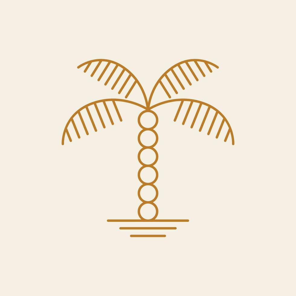 bohemio palma árbol vector icono diseño. tropical vector logo diseño. minimalista geométrico estilo.