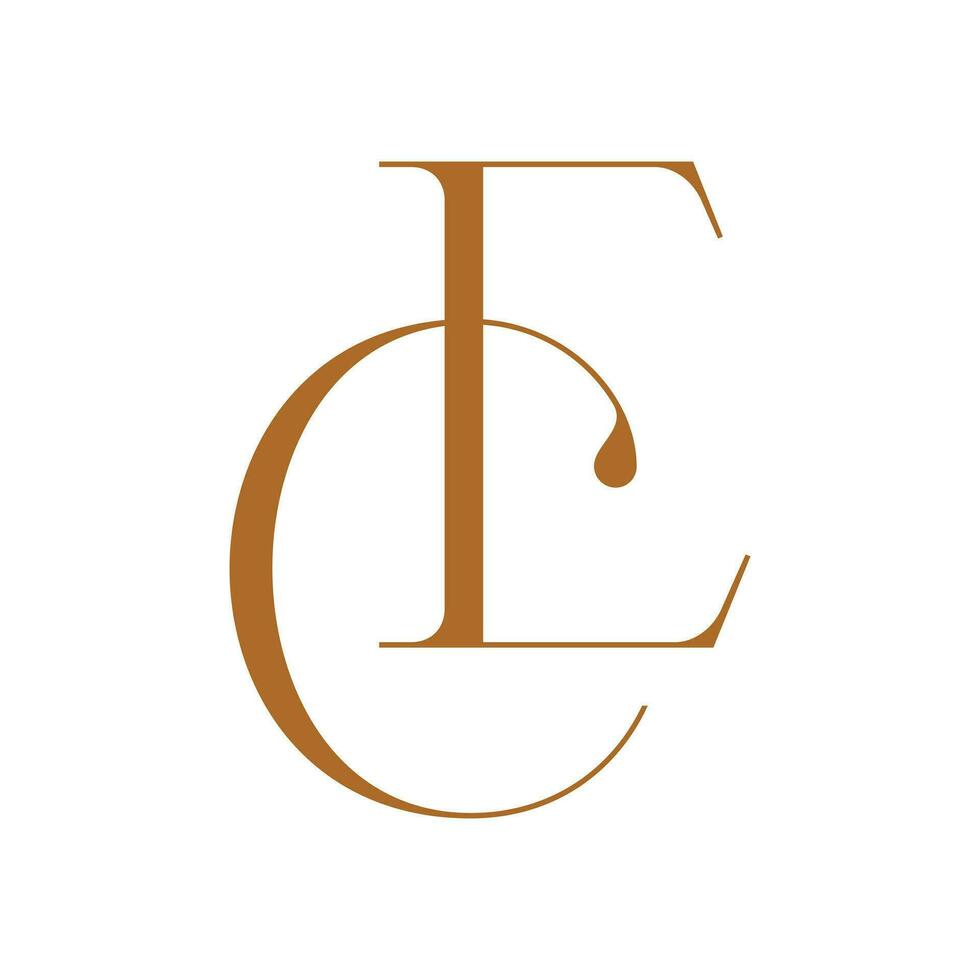 E and C vector icon initials design. EC or CE logo symbol.