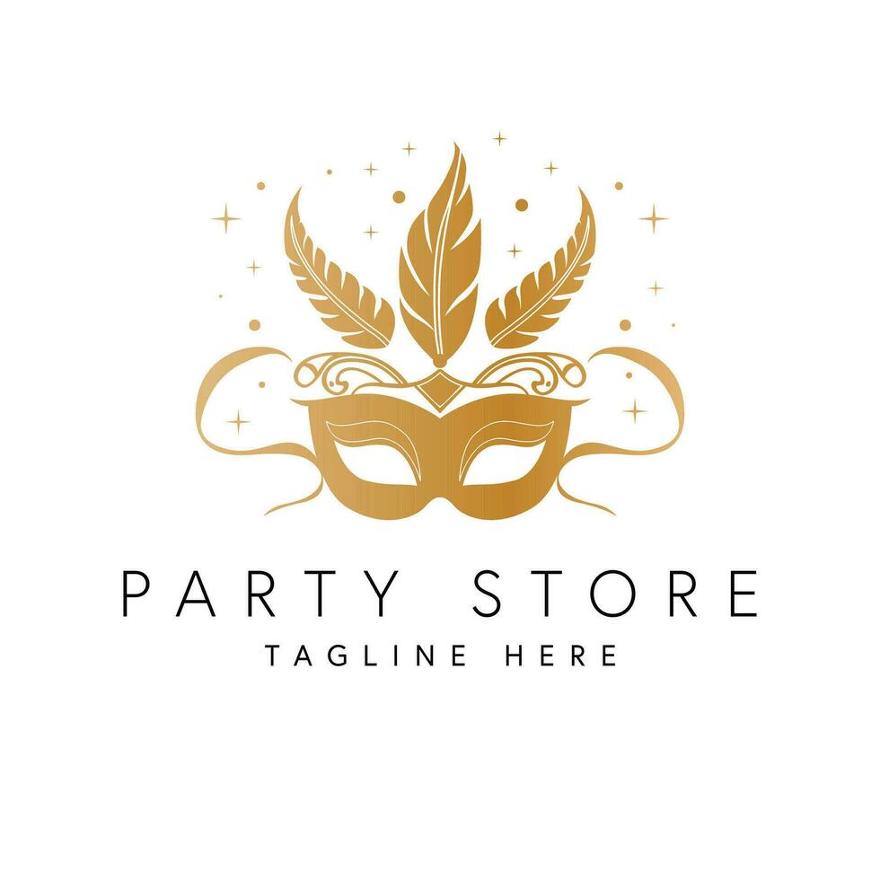 Party store vector logo design. Modern elegant party mask logo template.