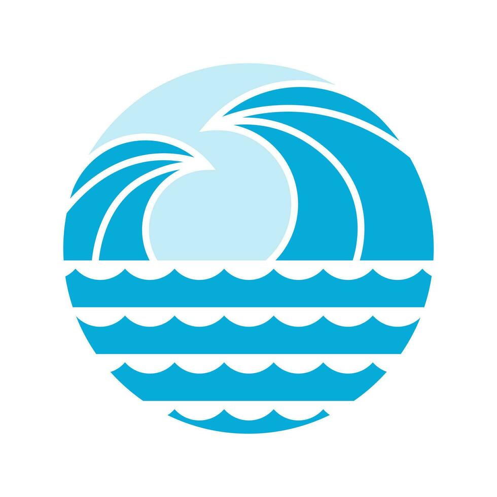 Waves vector icon design. Sea ocean logo emblem design.