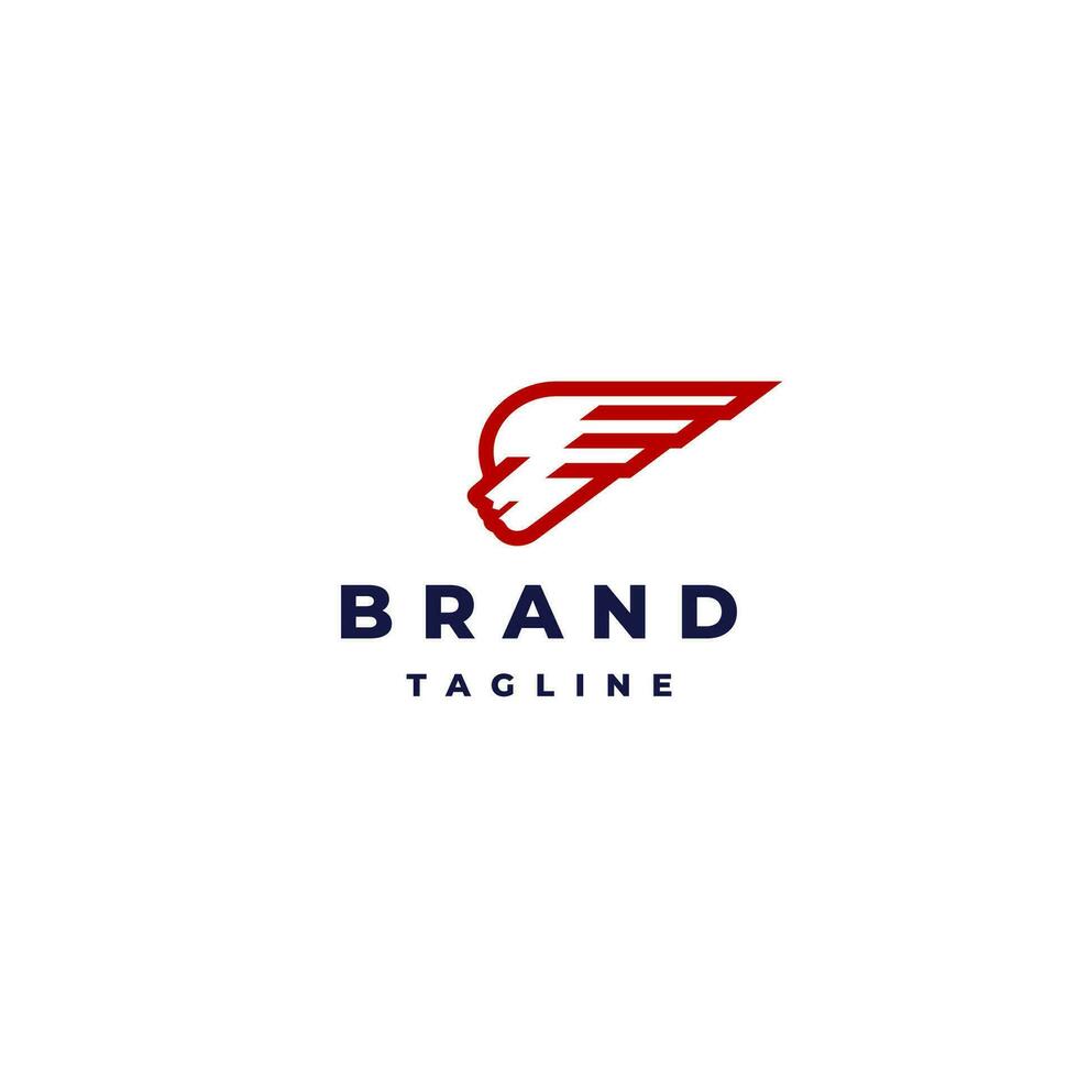 Head Silhouette With Speed Accent Logo Design. Head Icon With Lines Speed Logo Design. vector