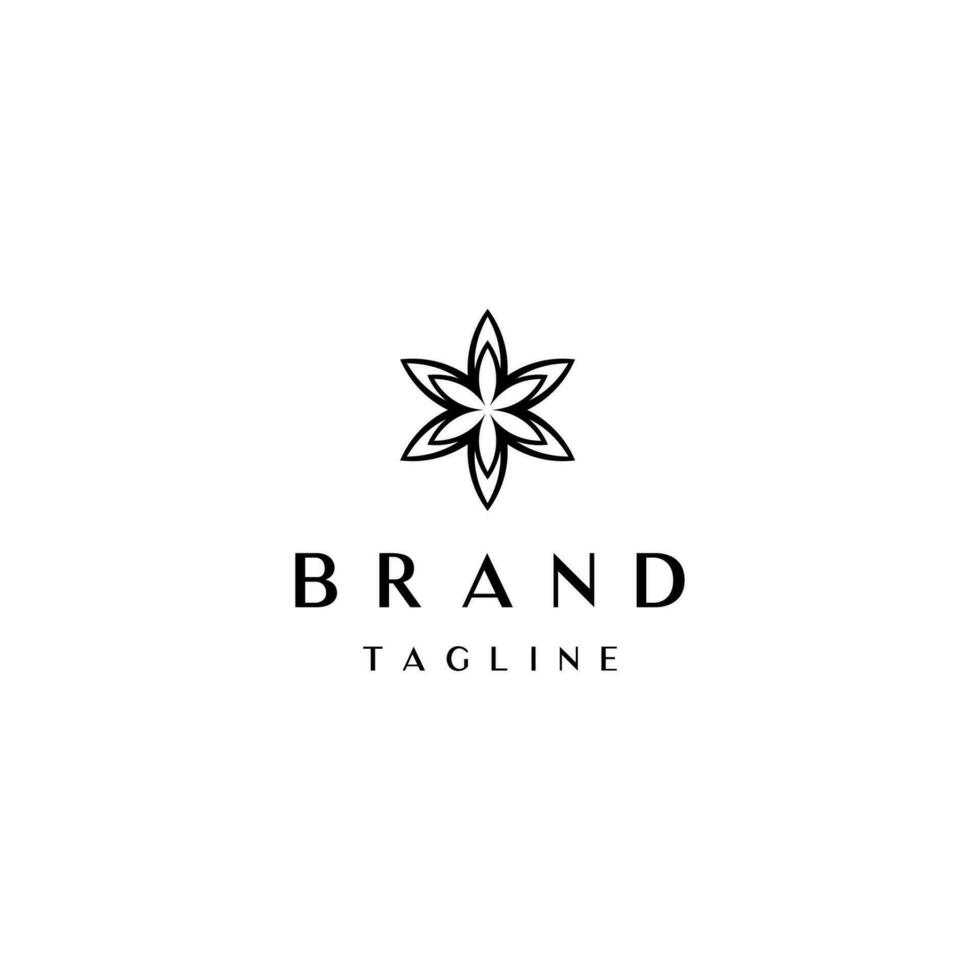 minimalista flor icono logo diseño. floreciente flor minimalista símbolo logo diseño. vector