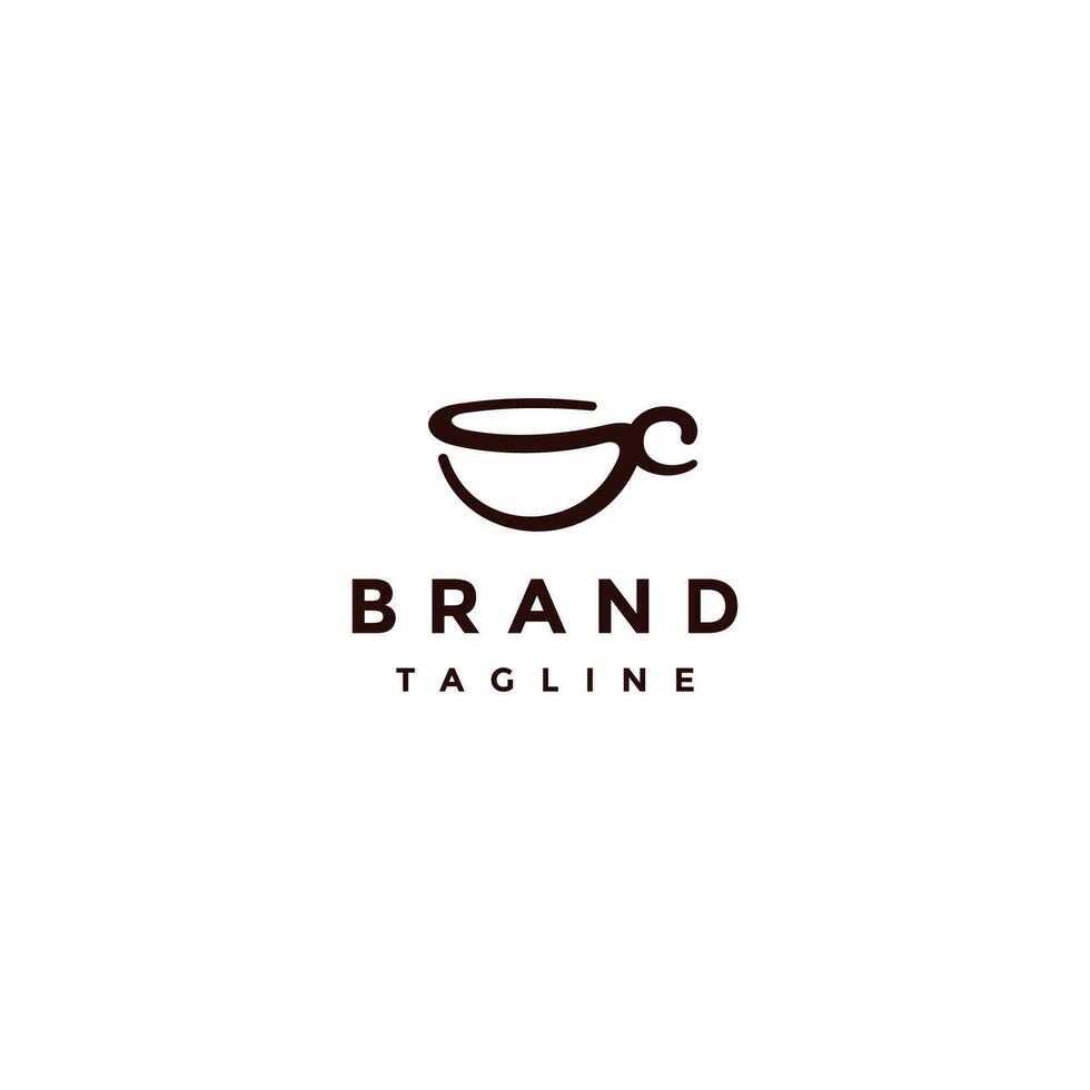 Initial Letter SC Forming a Coffee Cup Symbol Logo Design. Simple Coffee Cup Logo Design From The Initials Letter S And C. vector