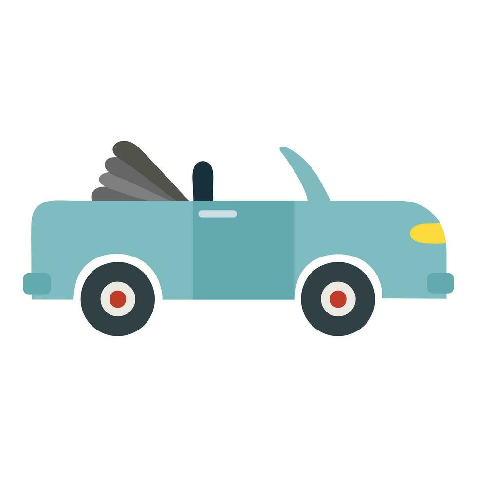 Cartoon car, convertible. Vector illustration on a white background.