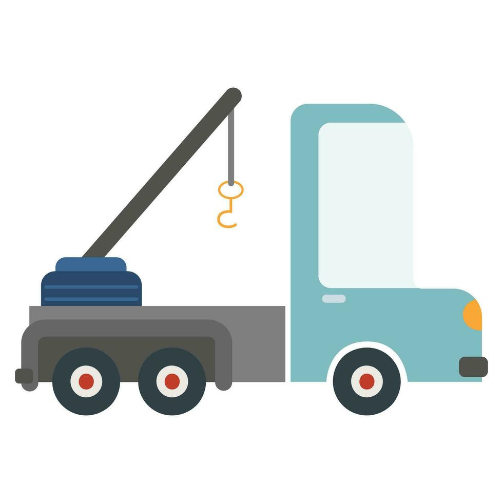 Cartoon car crane. Vector illustration on a white background.