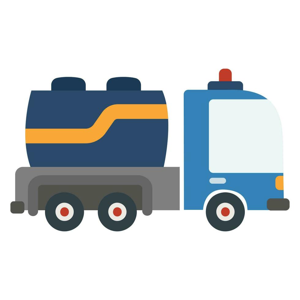 Cartoon car tanker truck. Vector illustration on a white background.