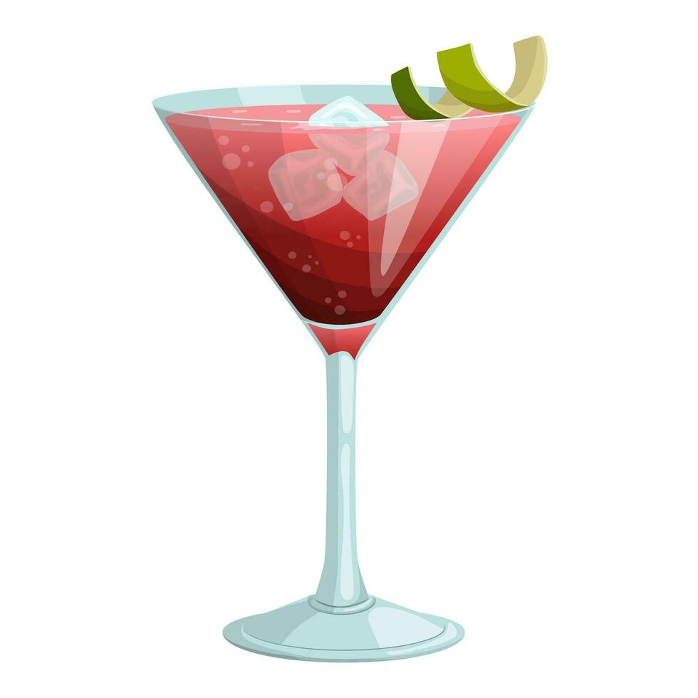 The cocktail is cosmopolitan. vector illustration on a white background.