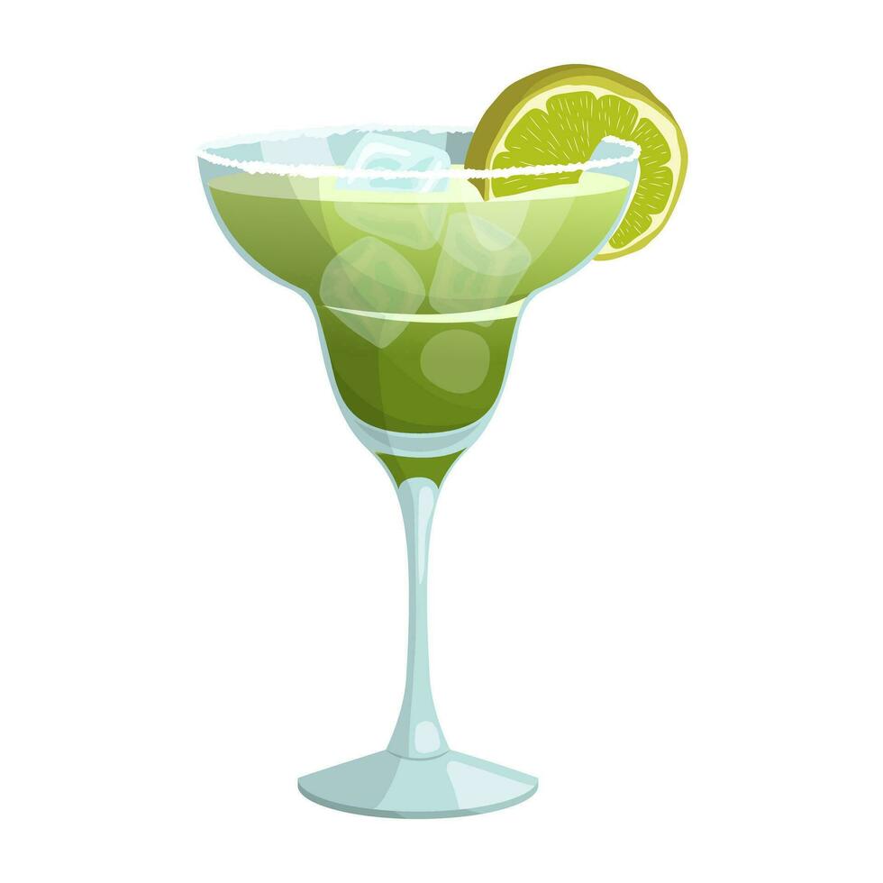 Margarita cocktail. vector illustration on a white background.