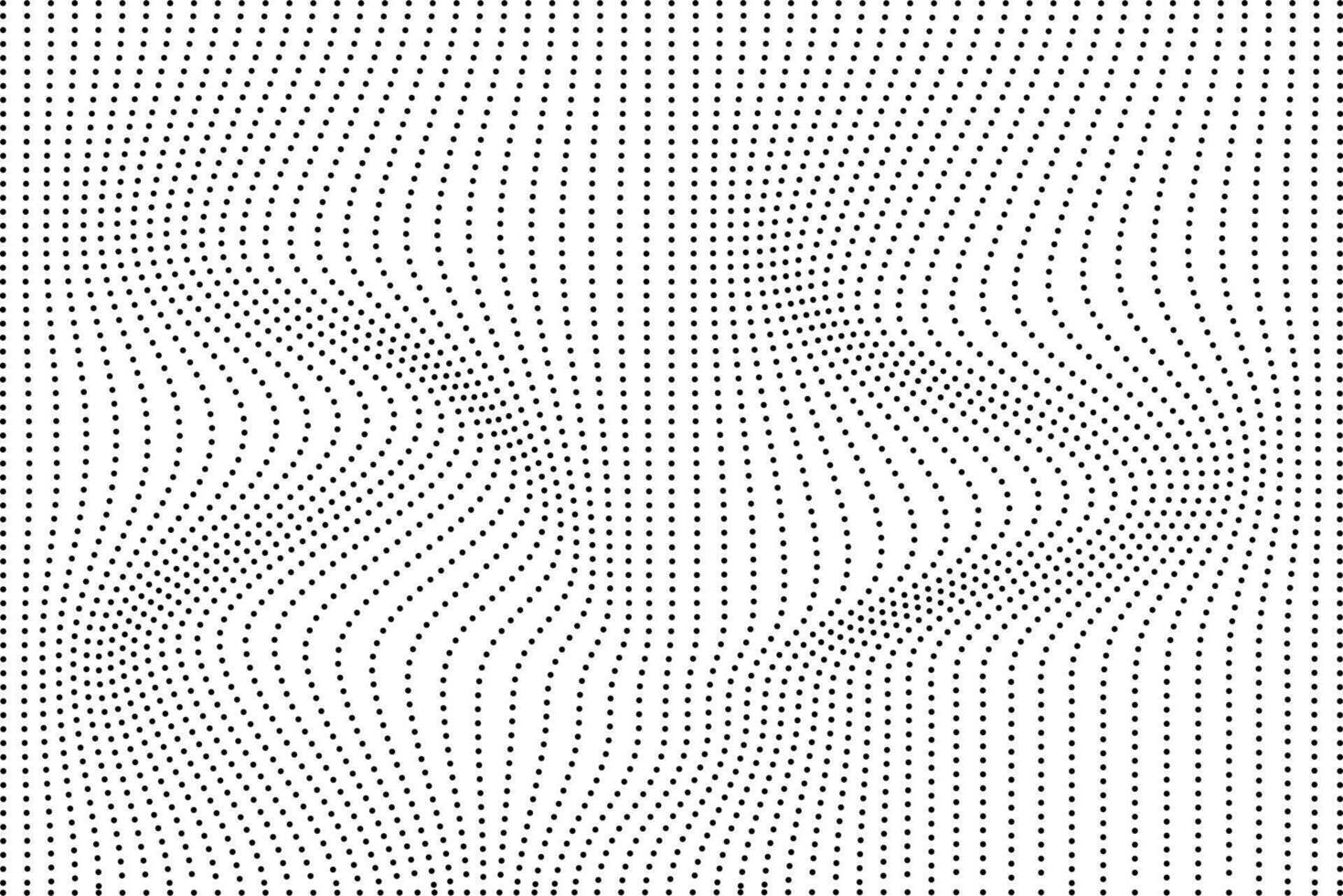 Black background with dots and waves. Texture with dots and lines. vector