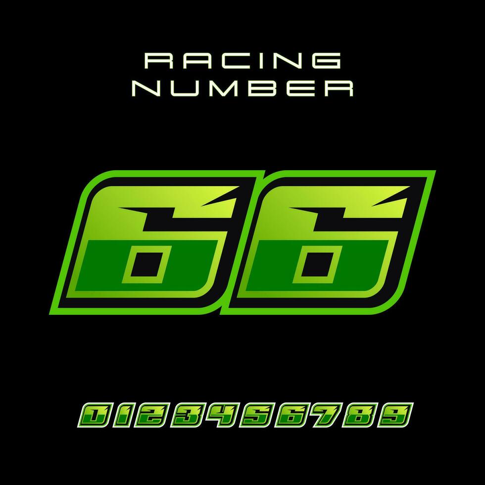 Racing Number 66 Vector Design Template