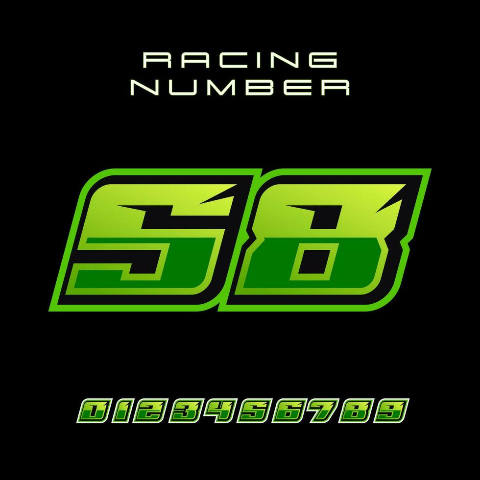 Racing Number 58 Vector Design Template