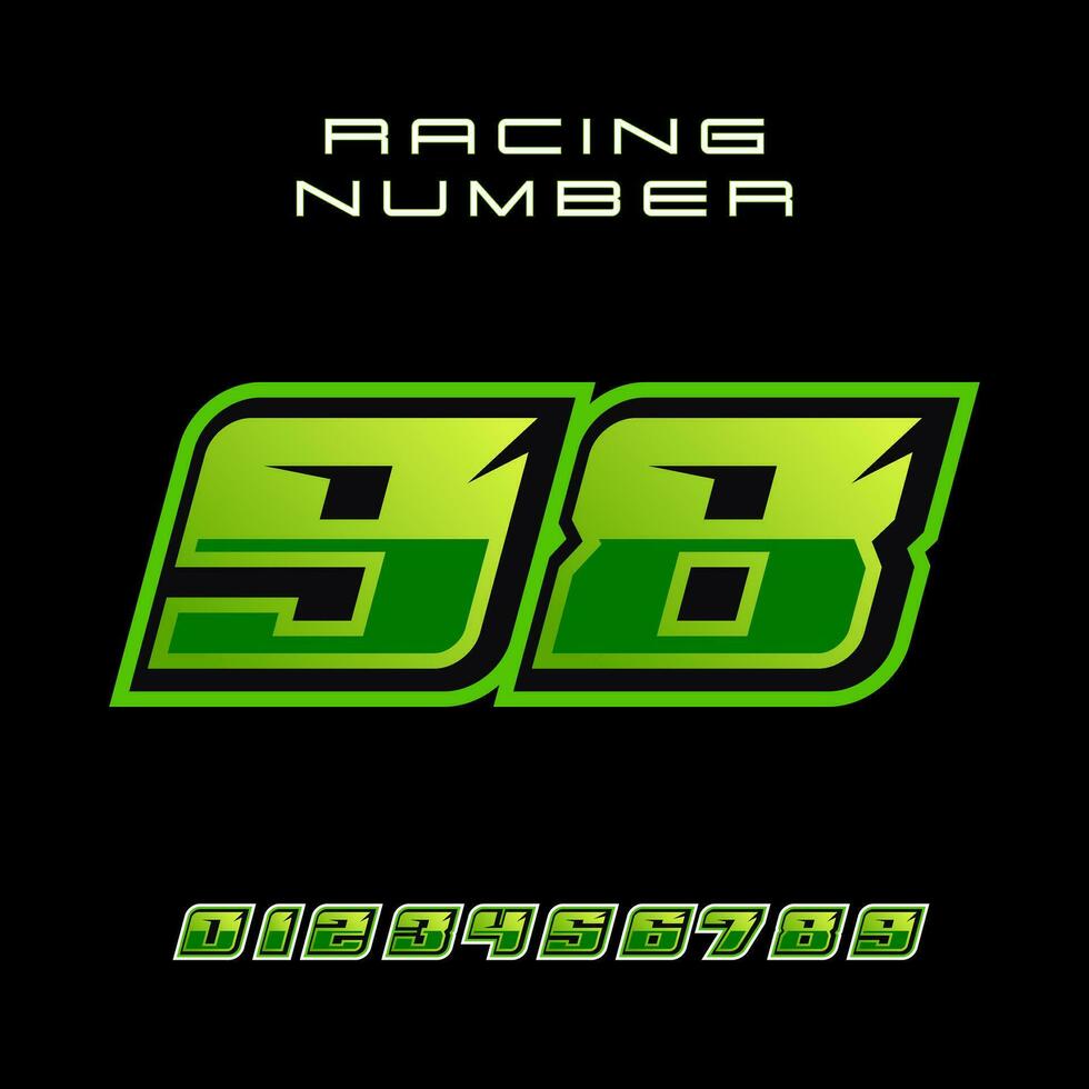 Racing Number 98 Vector Design Template