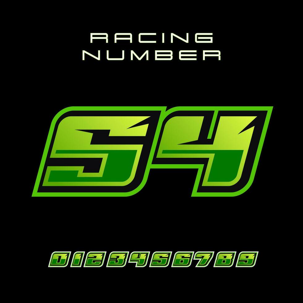 Racing Number 54 Vector Design Template
