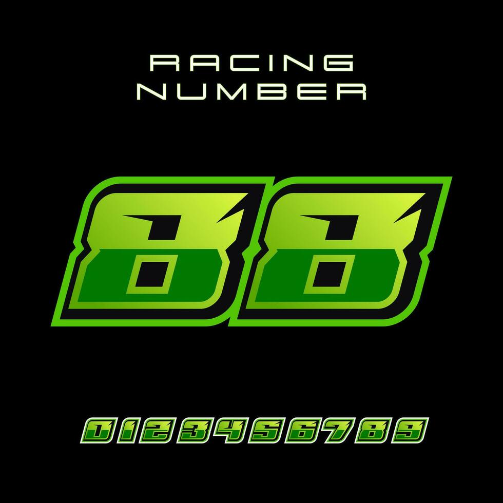 Racing Number 88 Vector Design Template