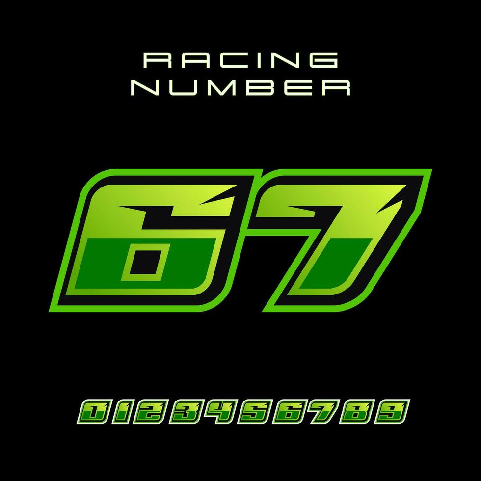 Racing Number 67 Vector Design Template