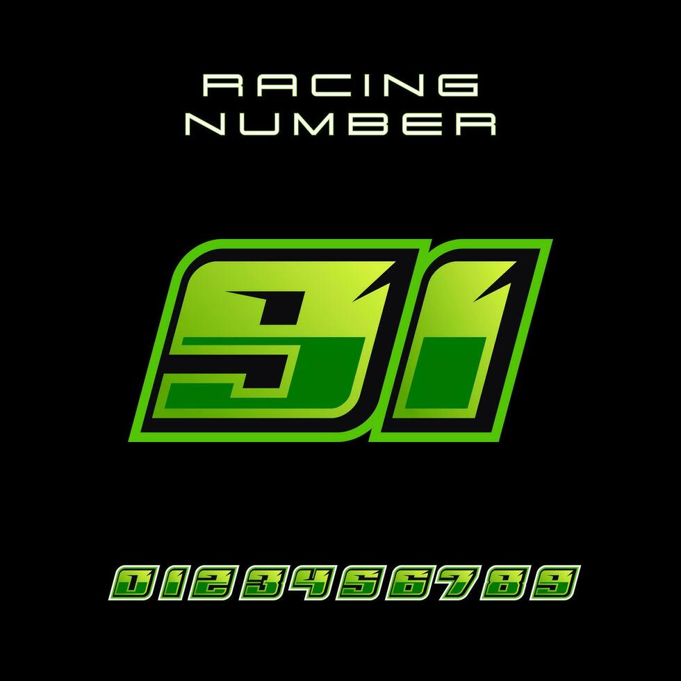 Racing Number 91 Vector Design Template