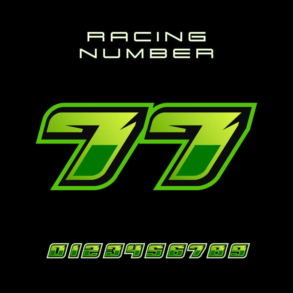 Racing Number 77 Vector Design Template