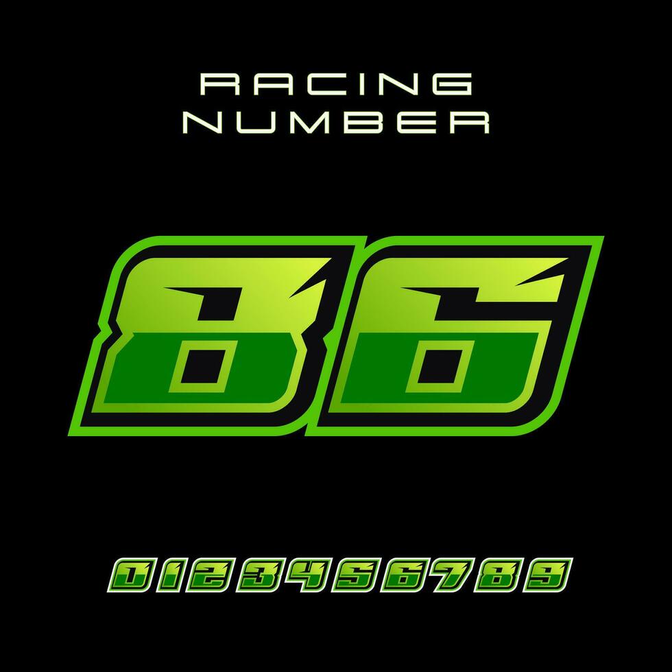 Racing Number 86 Vector Design Template