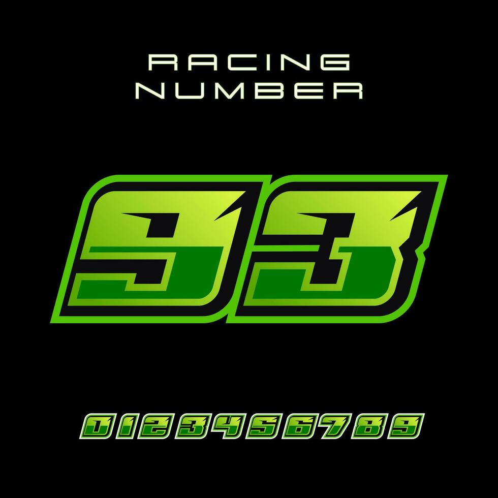 Racing Number 93 Vector Design Template