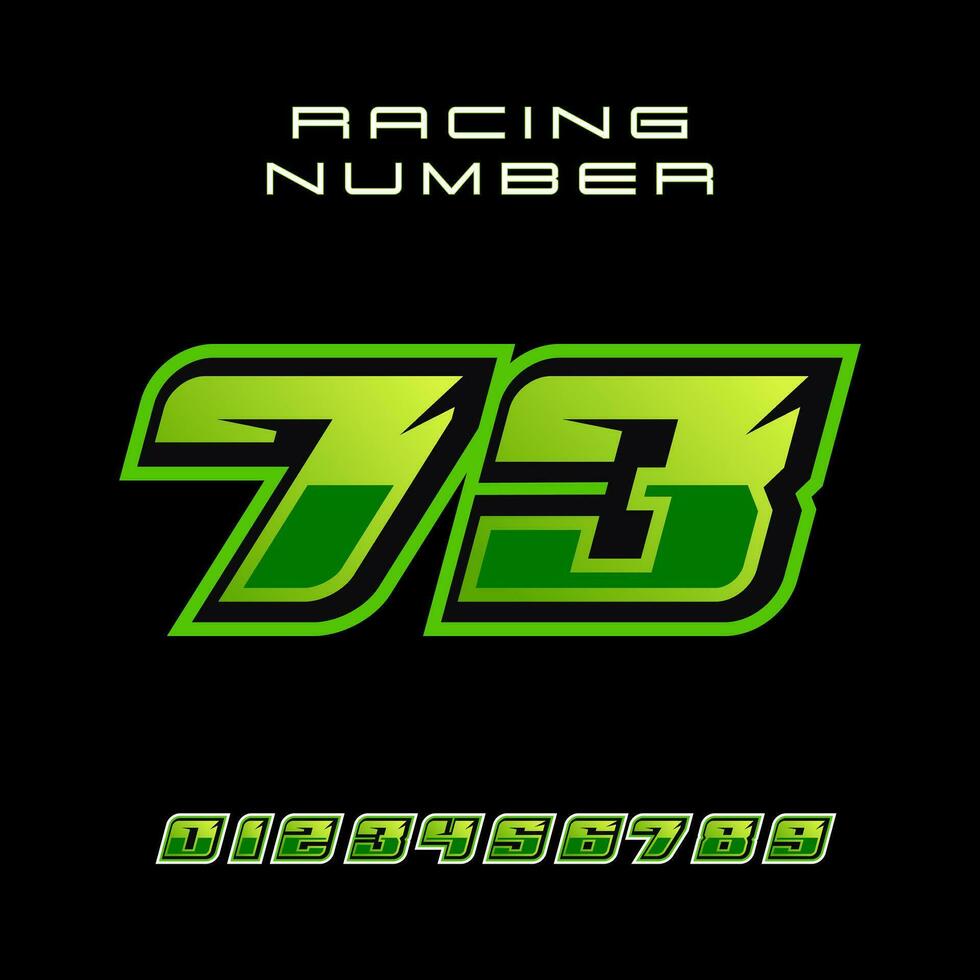 Racing Number 73 Vector Design Template