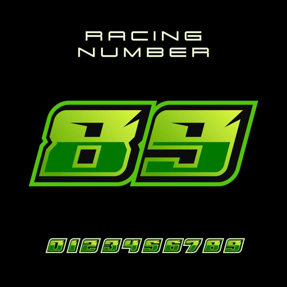 Racing Number 89 Vector Design Template