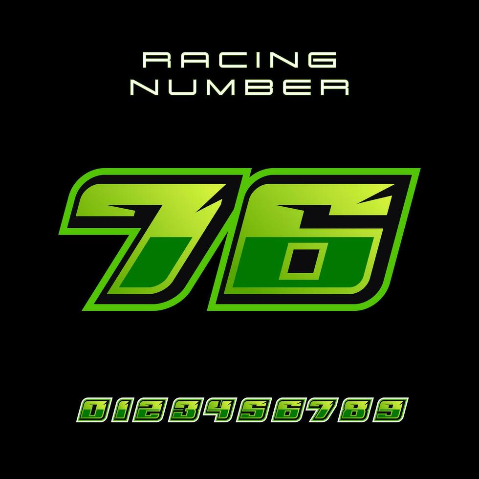 Racing Number 76 Vector Design Template