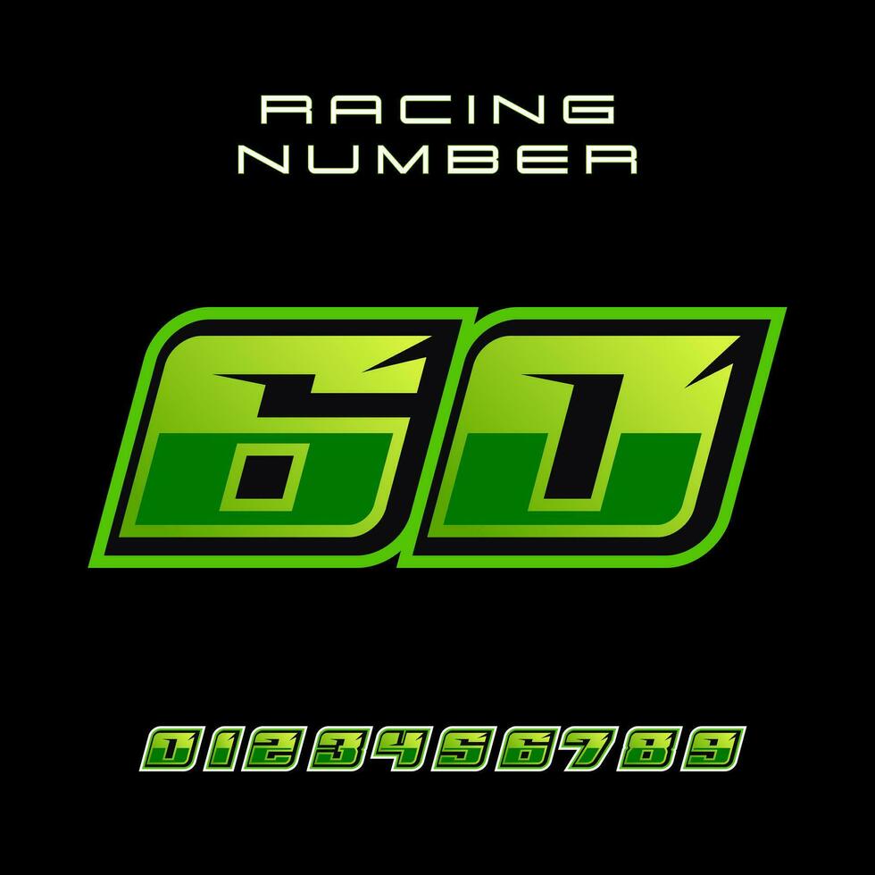 Racing Number 60 Vector Design Template