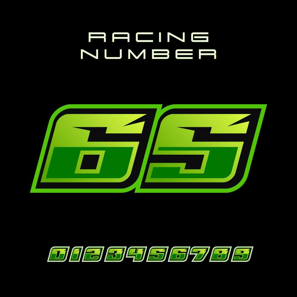 Racing Number 65 Vector Design Template