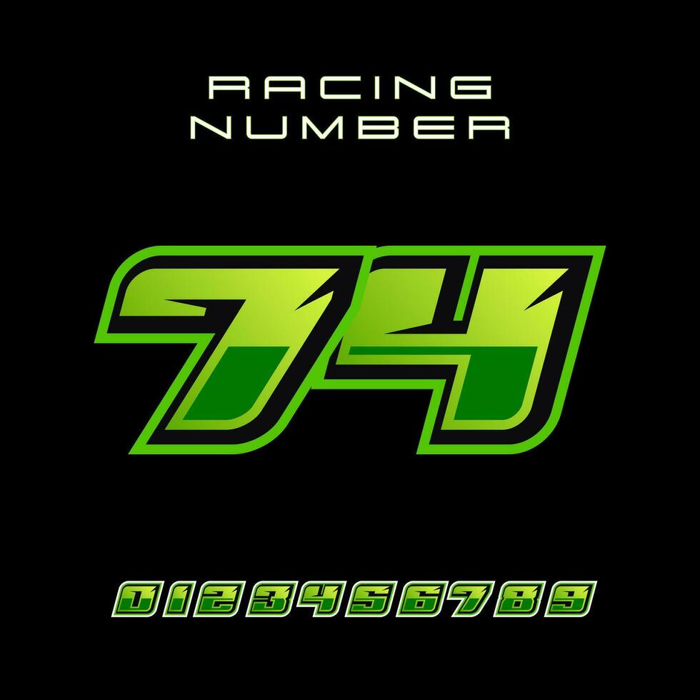 Racing Number 74 Vector Design Template