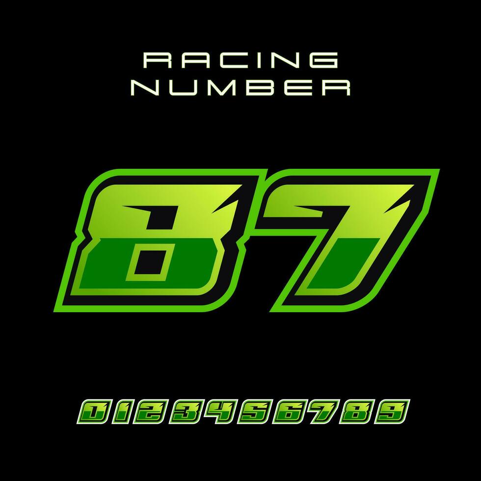 Racing Number 87 Vector Design Template