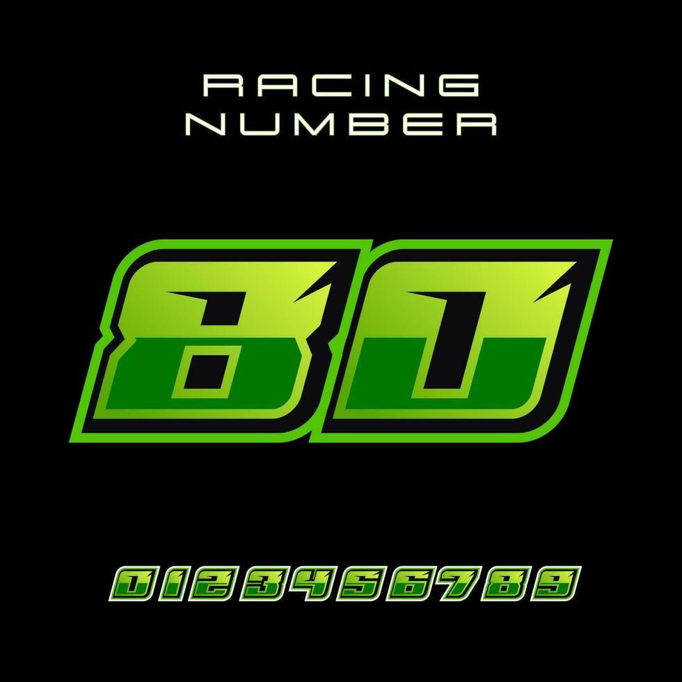 Racing Number 80 Vector Design Template