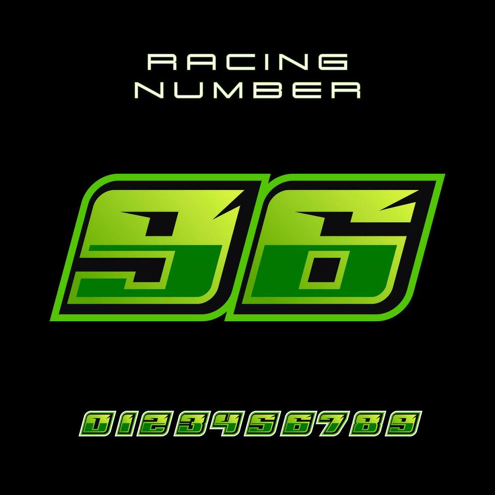 Racing Number 96 Vector Design Template