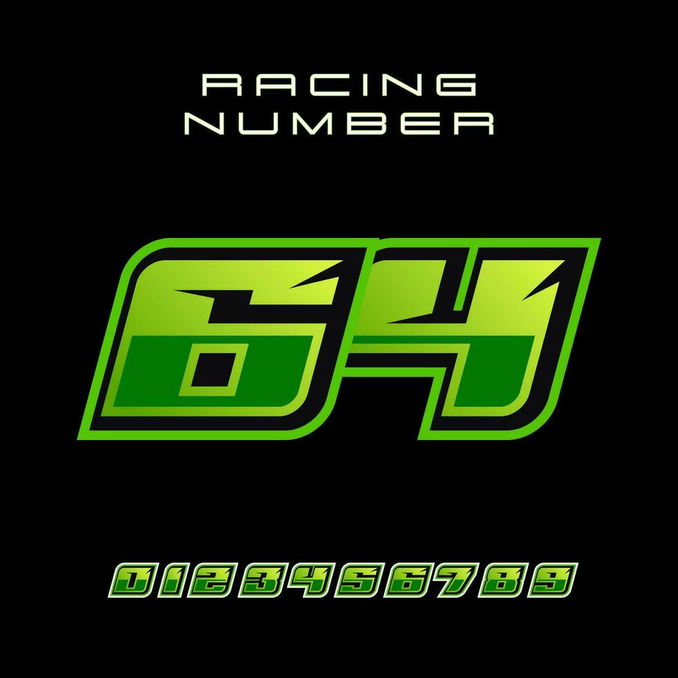 Racing Number 64 Vector Design Template