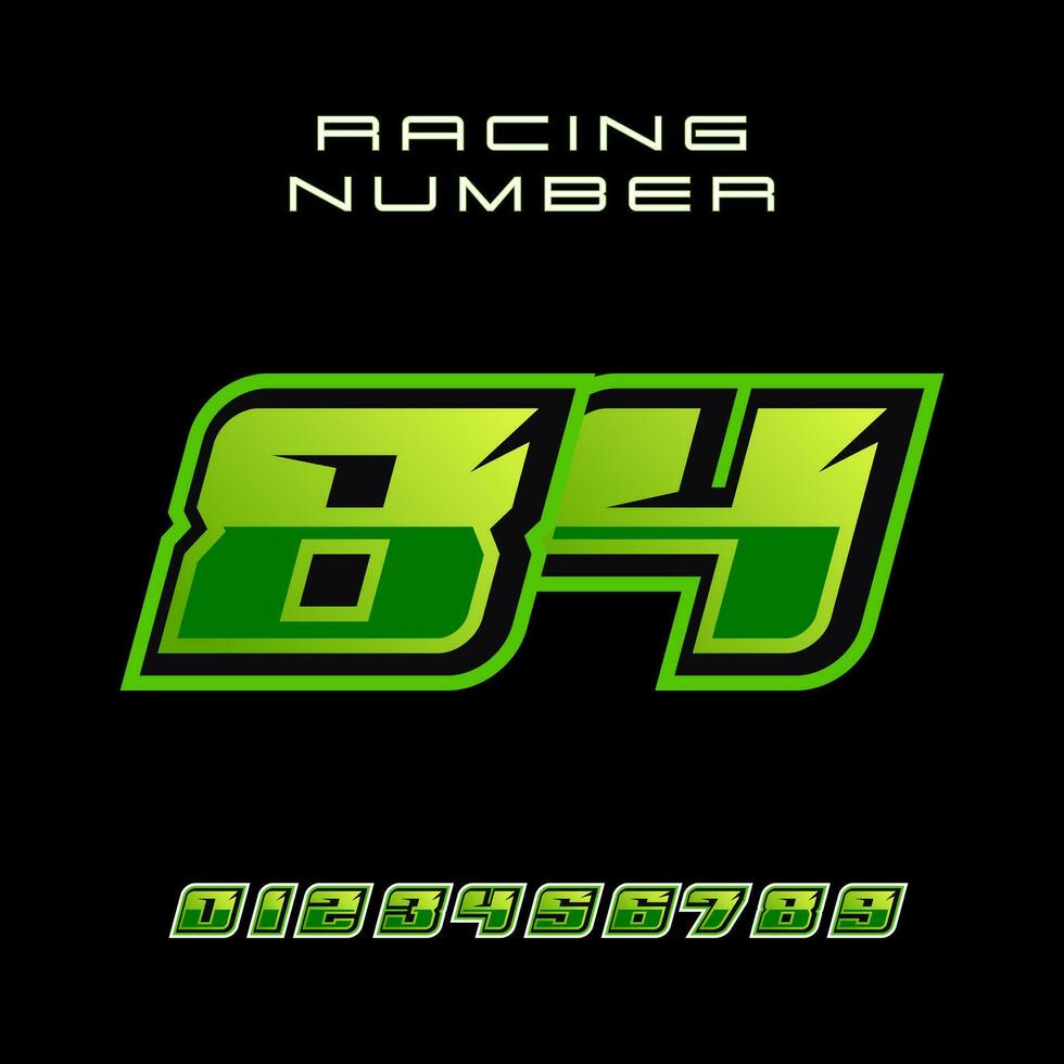 Racing Number 84 Vector Design Template