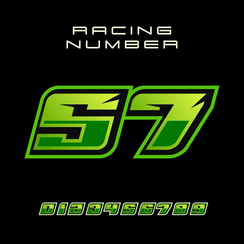 Racing Number 57 Vector Design Template
